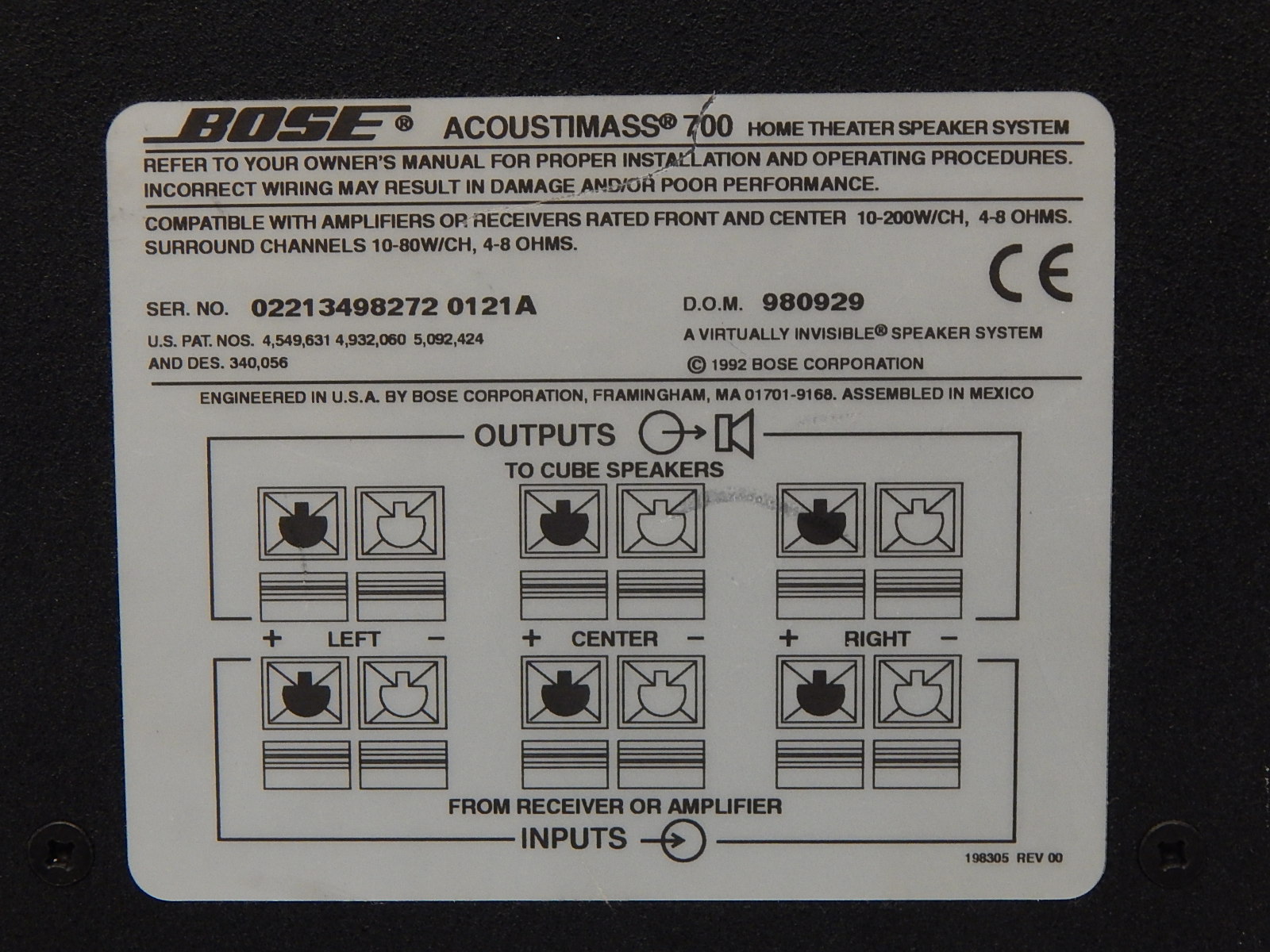 Bose Acoustimass 700 Subwoofer