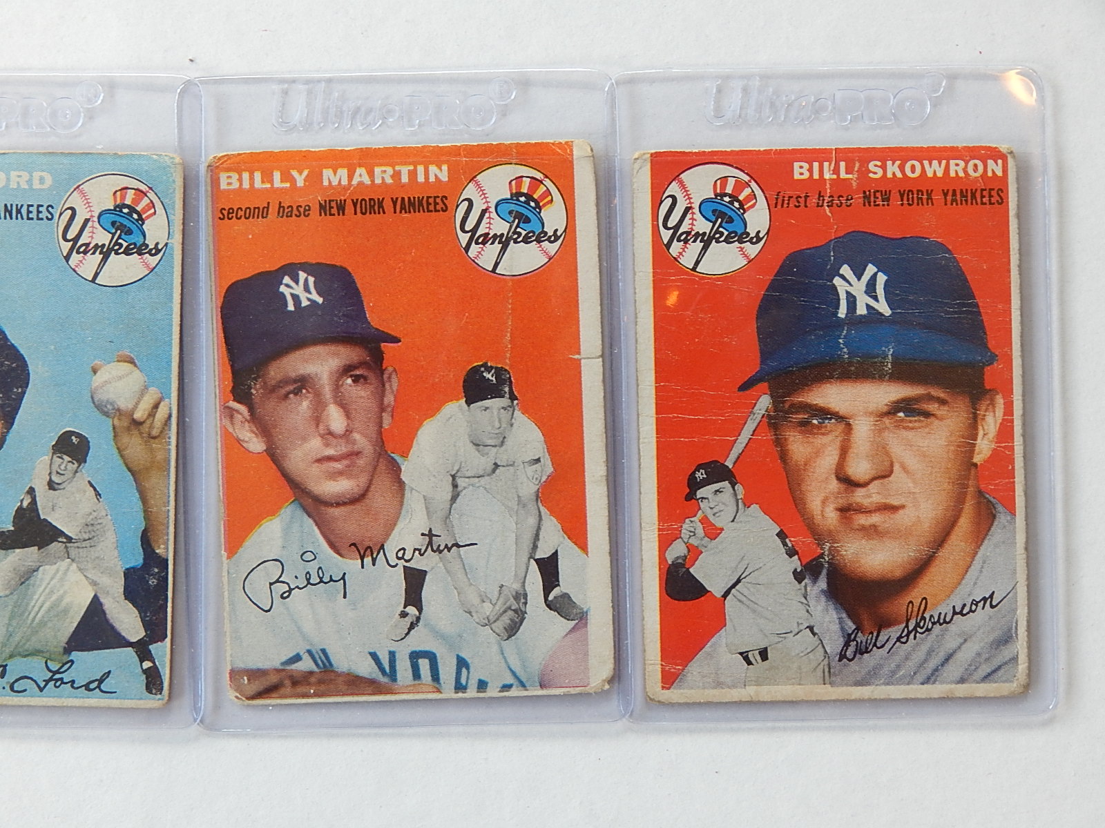 Four 1954 TOPPS Yankees Stars Cards