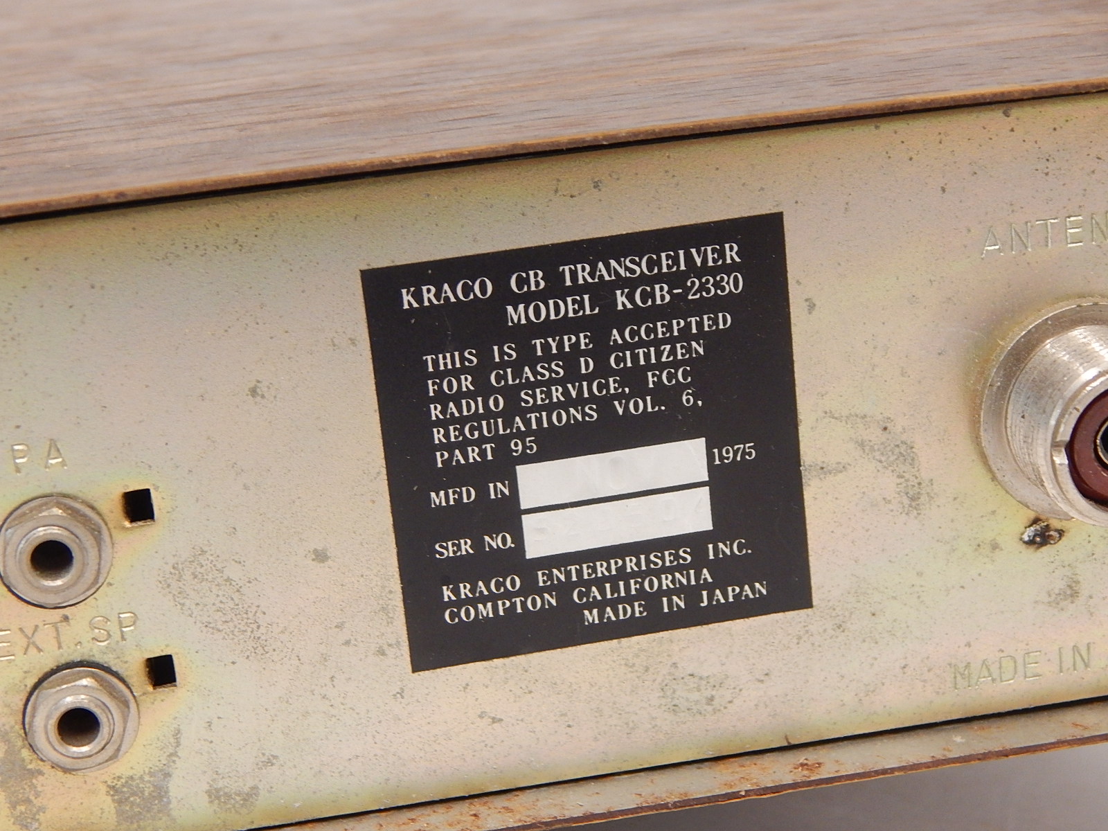 Kraco Super Deluxe CB Radio