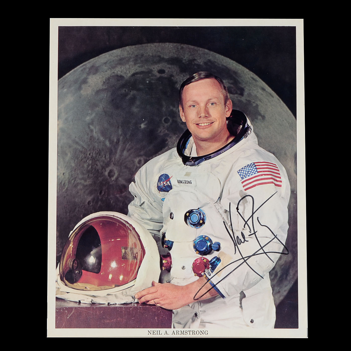 Neil Armstrong Signed Color Photo With Certificate Of Authencity