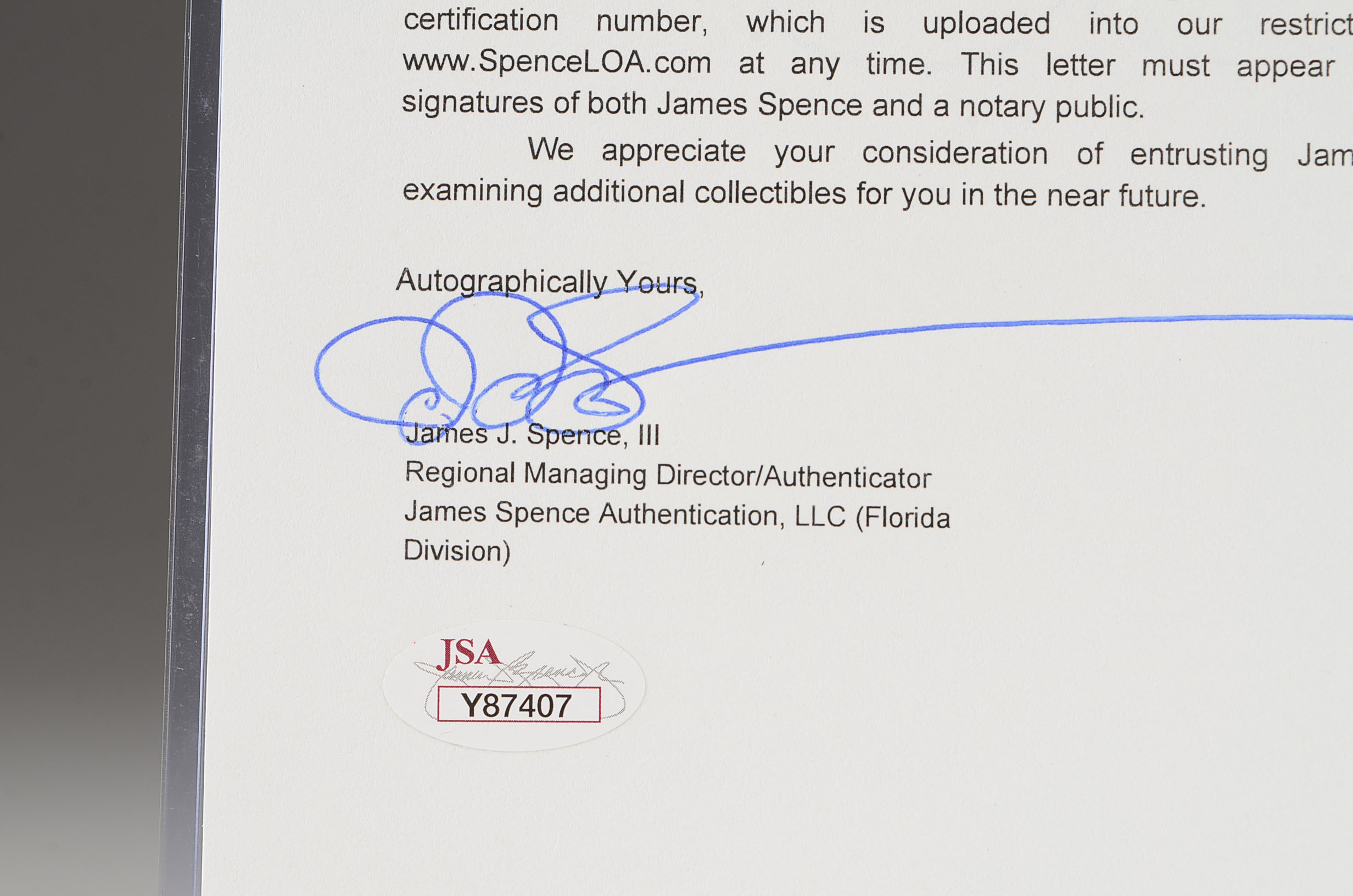 Neil Armstrong Signed Color Photo With Certificate Of Authencity