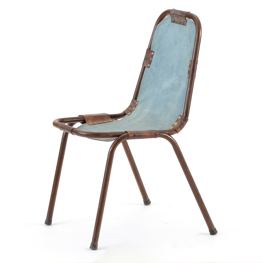Vintage Denim Upholstered Aviator Chair
