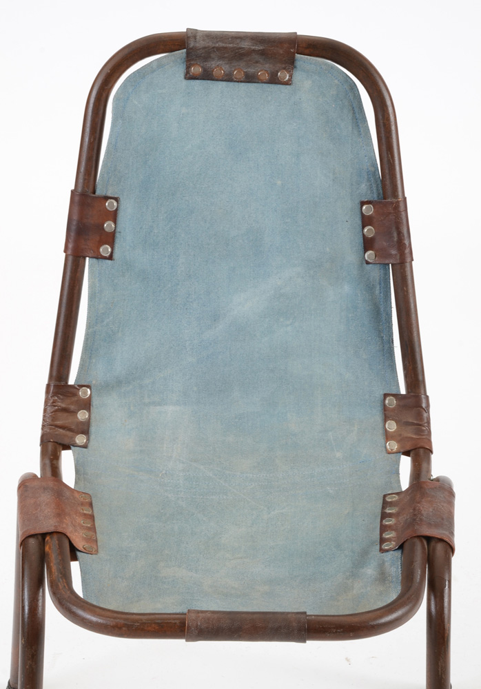 Vintage Denim Upholstered Aviator Chair
