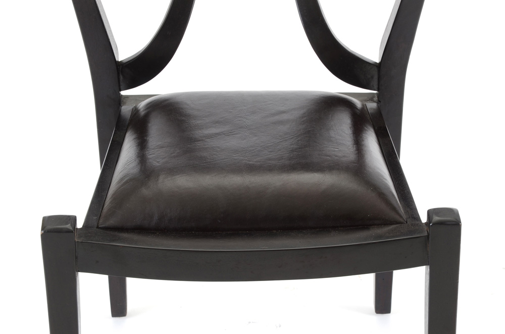 Black Lacquered Wishbone Accent Chair