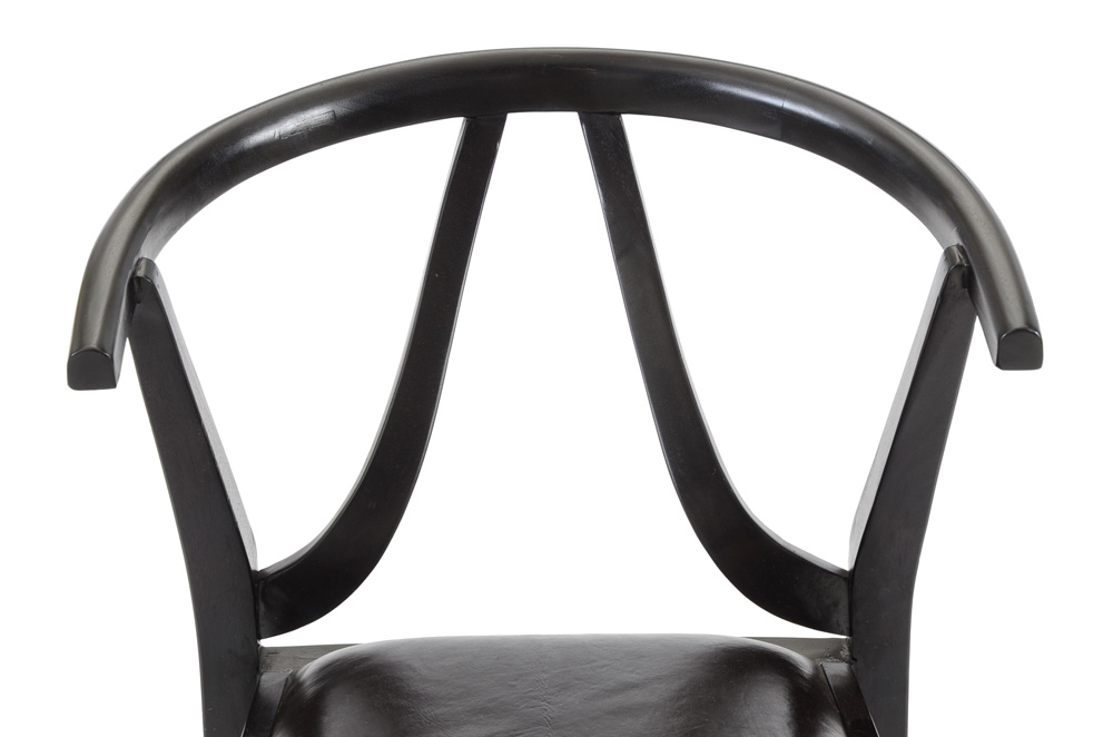 Black Lacquered Wishbone Accent Chair