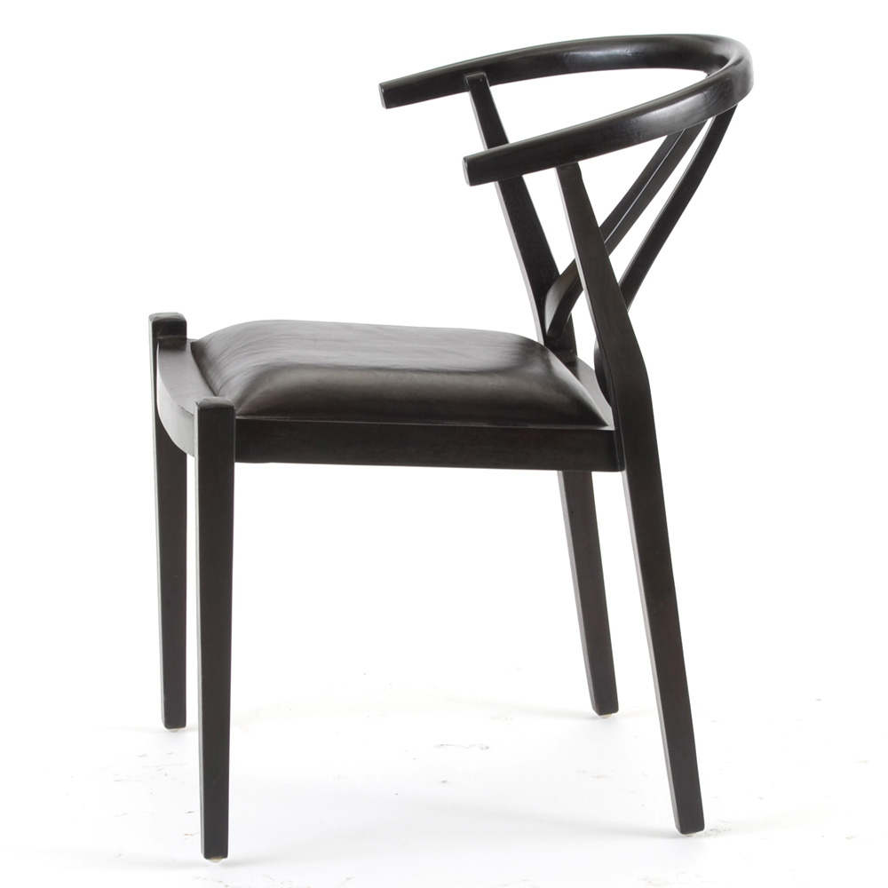 Black Lacquered Wishbone Accent Chair
