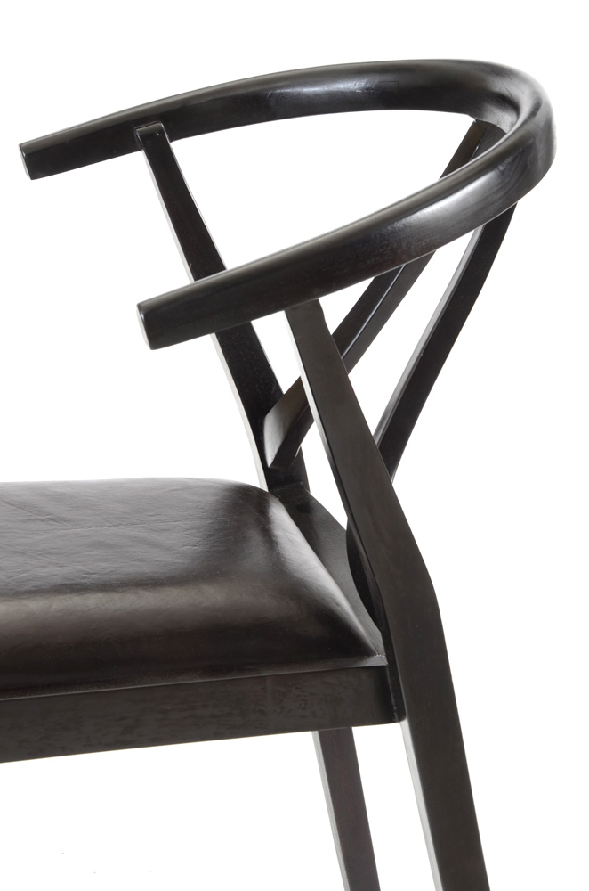 Black Lacquered Wishbone Accent Chair