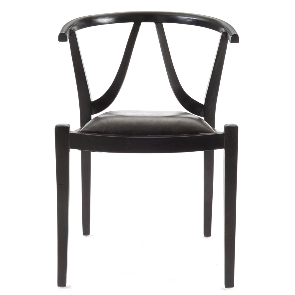 Black Lacquered Wishbone Accent Chair