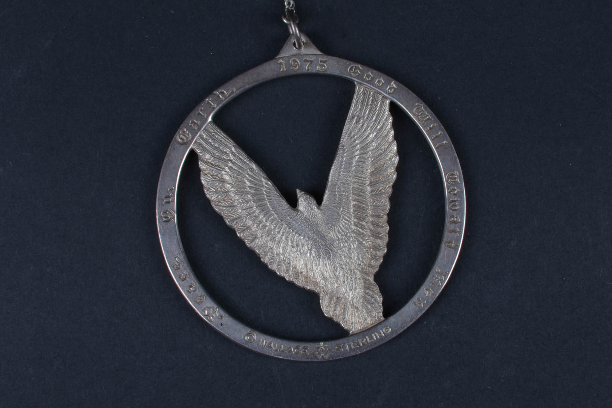 Wallace Sterling Dove of Peace Pendant Necklace