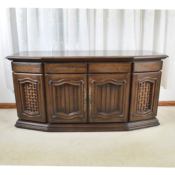 Vintage Soundesign Stereo Console with Microphone, Records and 8-Tracks