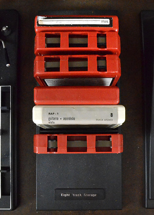 Vintage Soundesign Stereo Console with Microphone, Records and 8-Tracks