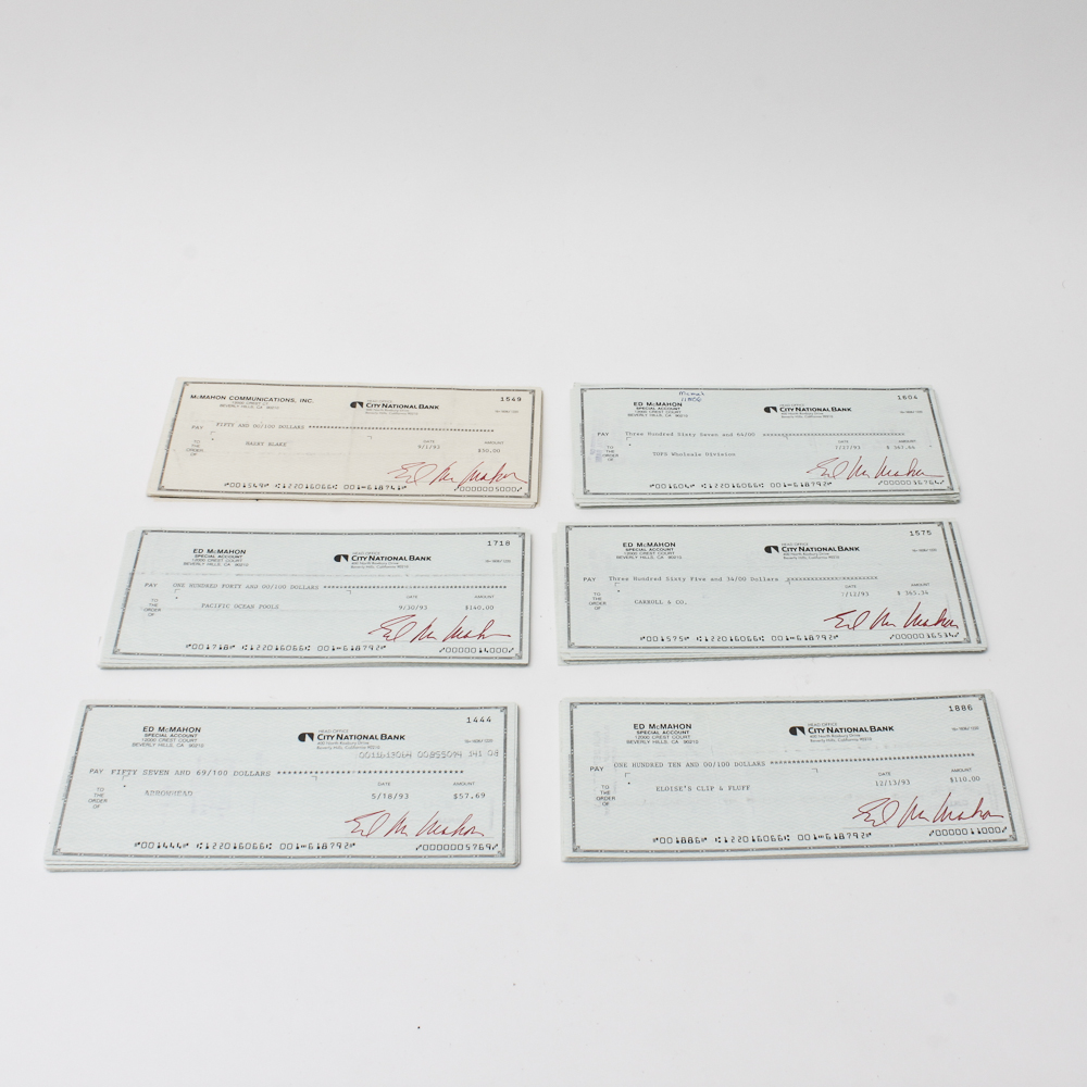 Collection of Ed McMahon's Signed Checks