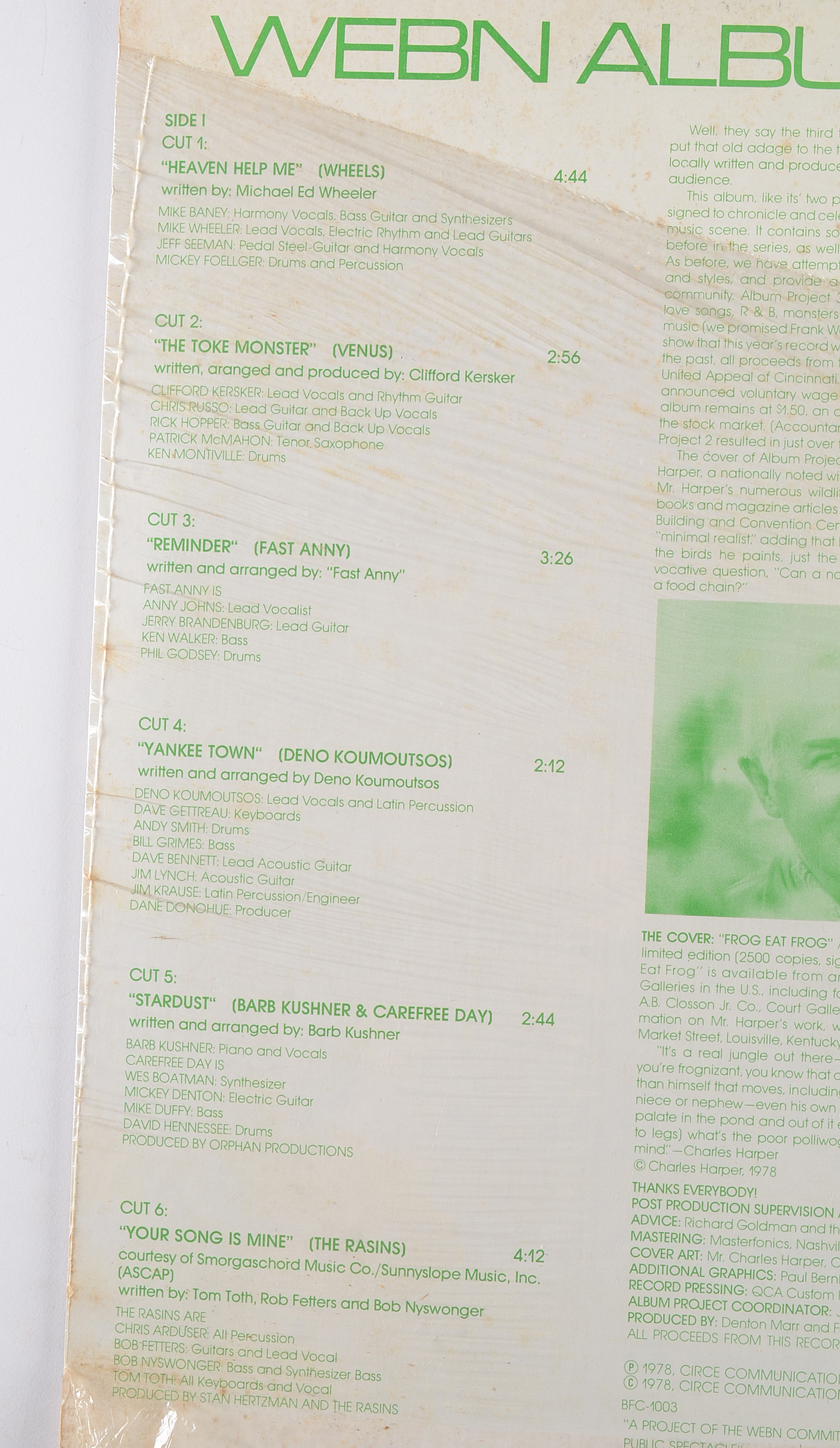 WEBN "Album Project 3" With Charley Harper Cover Art