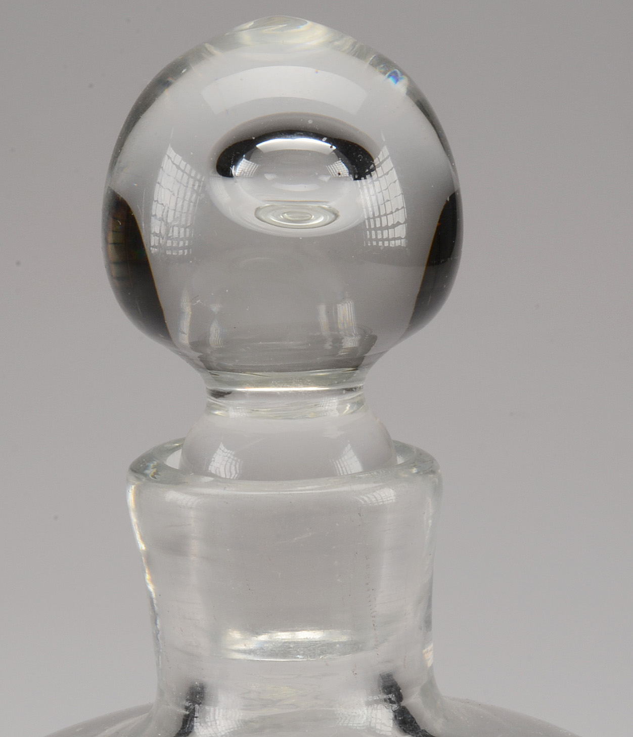 Clear Blown Crystal Vase and Decanter