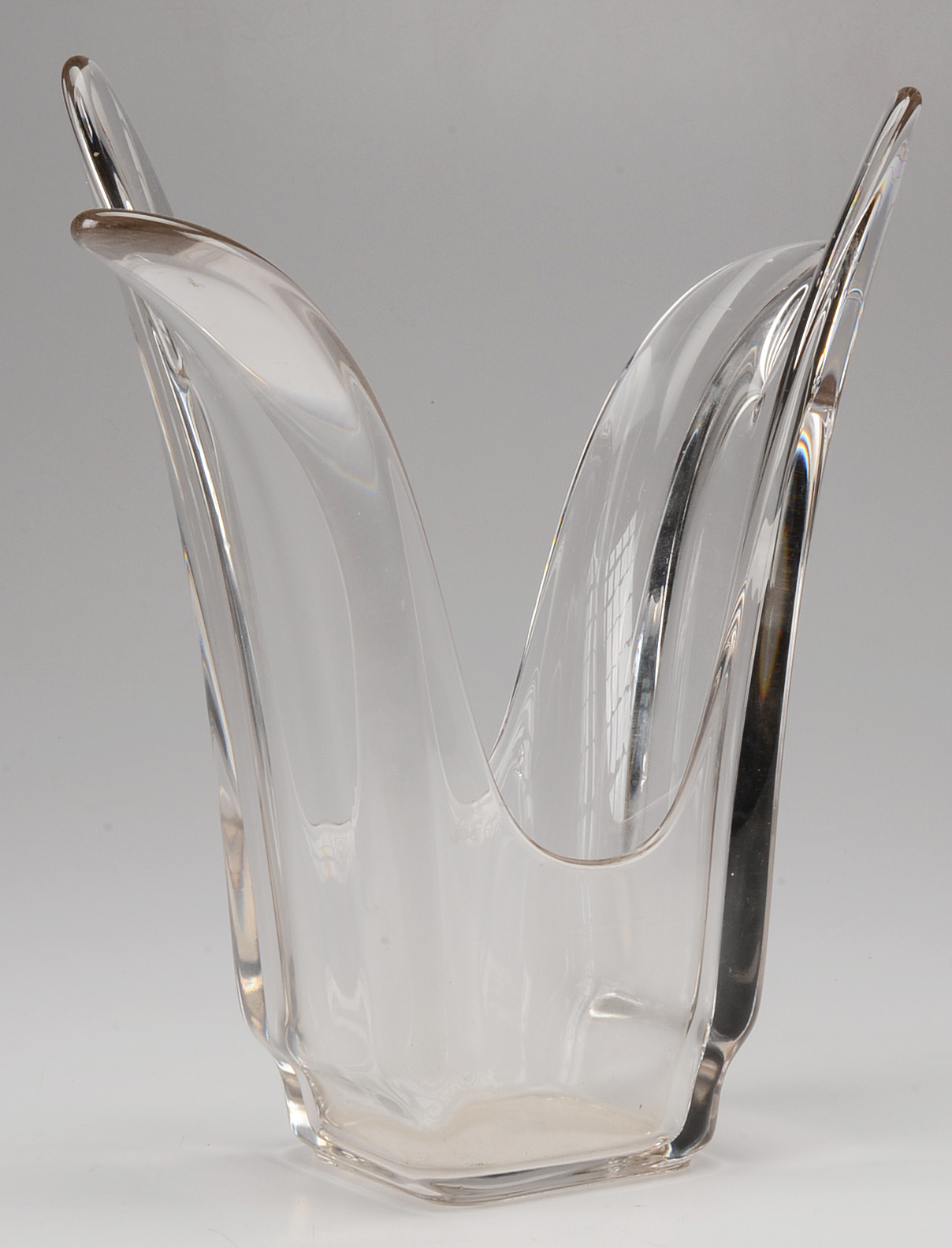 Clear Blown Crystal Vase and Decanter