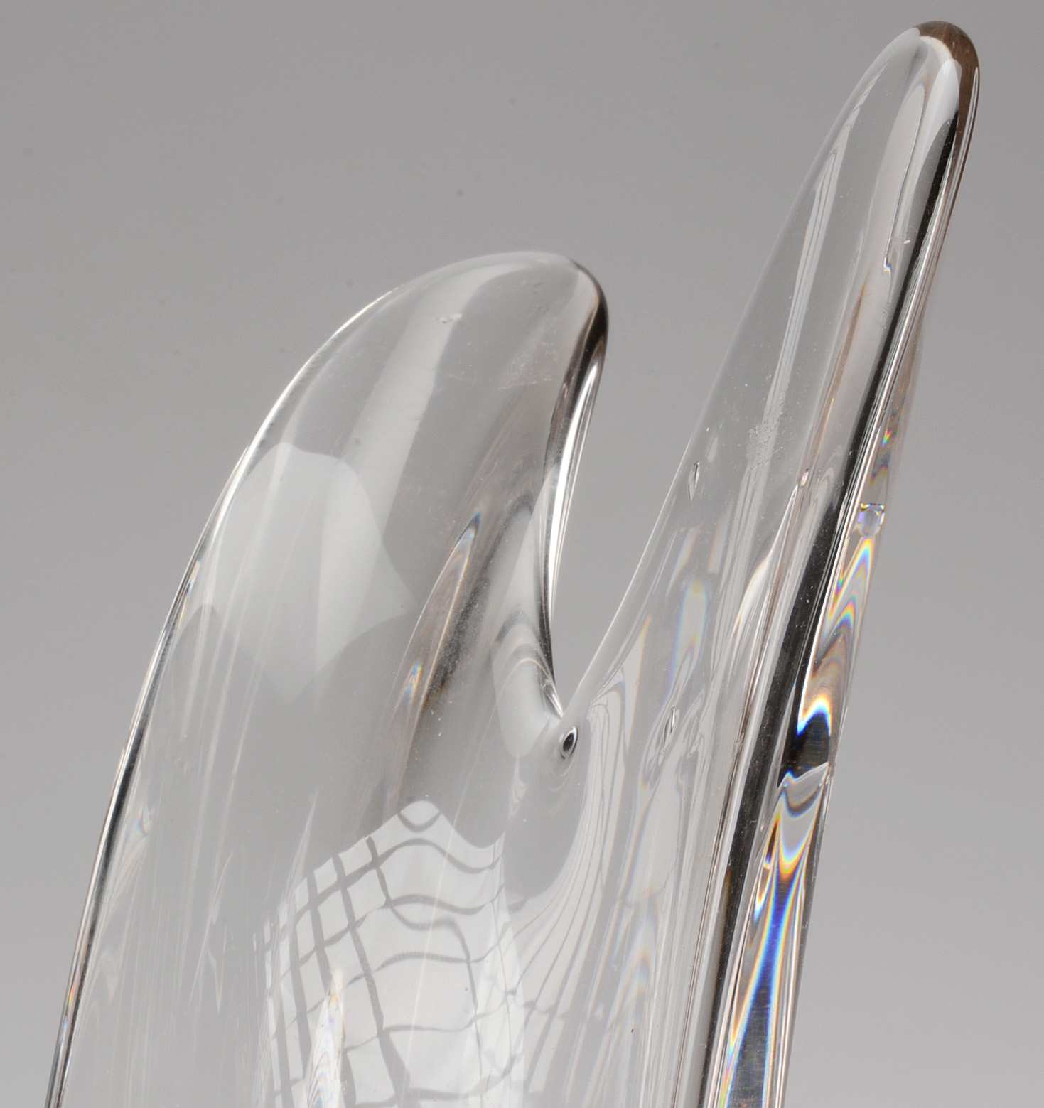 Clear Blown Crystal Vase and Decanter