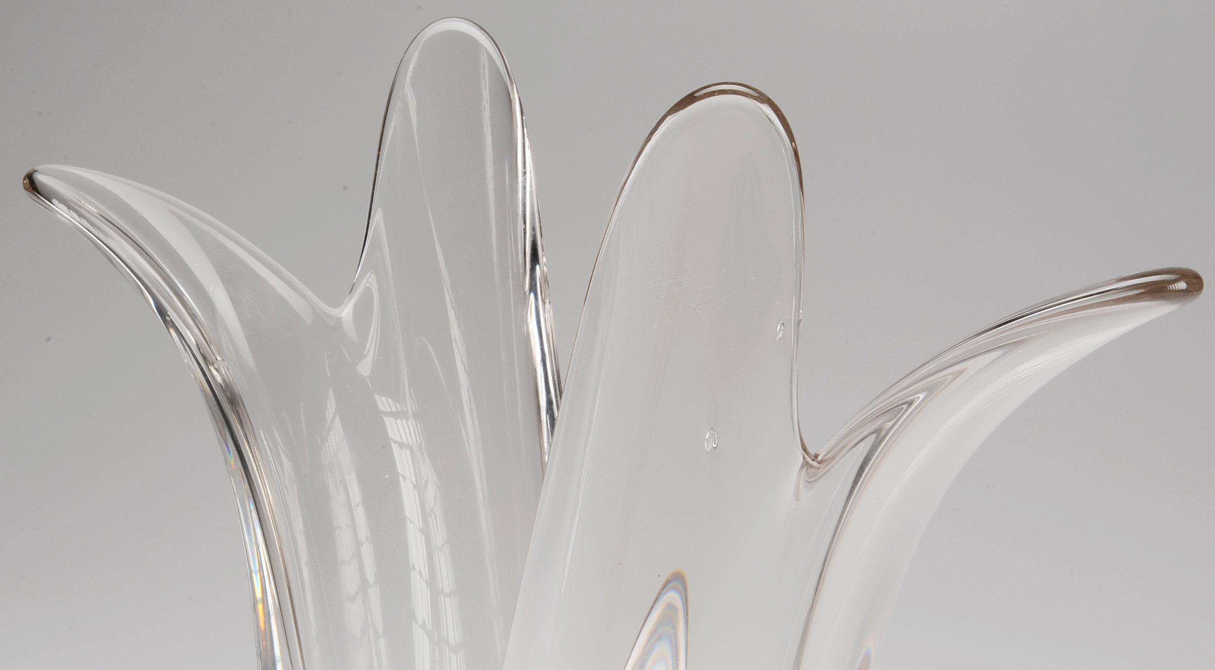 Clear Blown Crystal Vase and Decanter