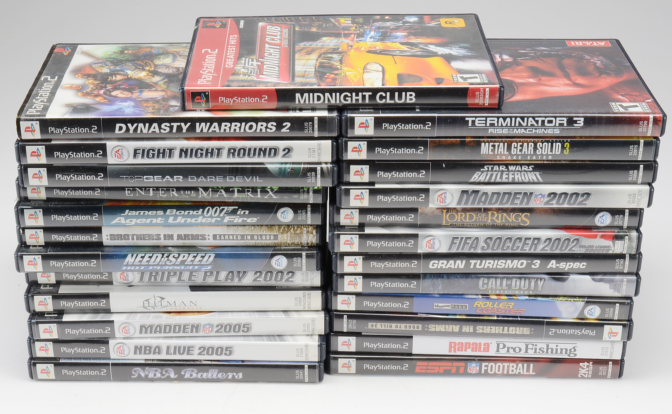 Sony PlayStation 2, Two Controllers, Twenty-Five Games