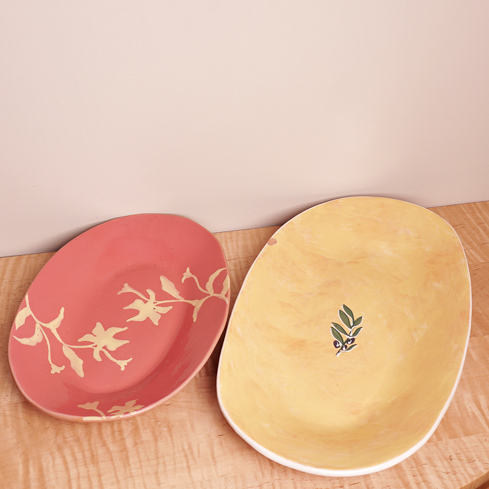 Colorful Bionda-Bruna Italian Ceramic Serving Pair