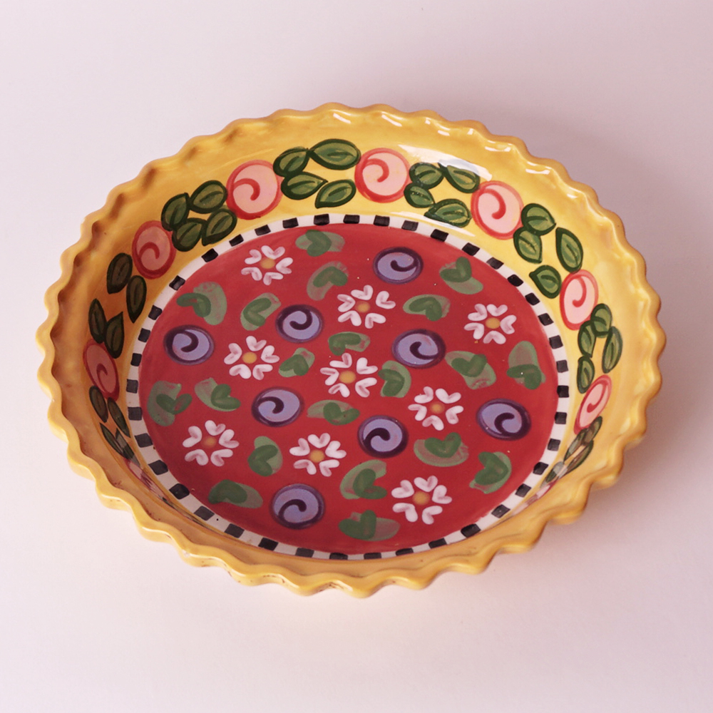 Colorful Hand Decorated Floral Serving Dishes