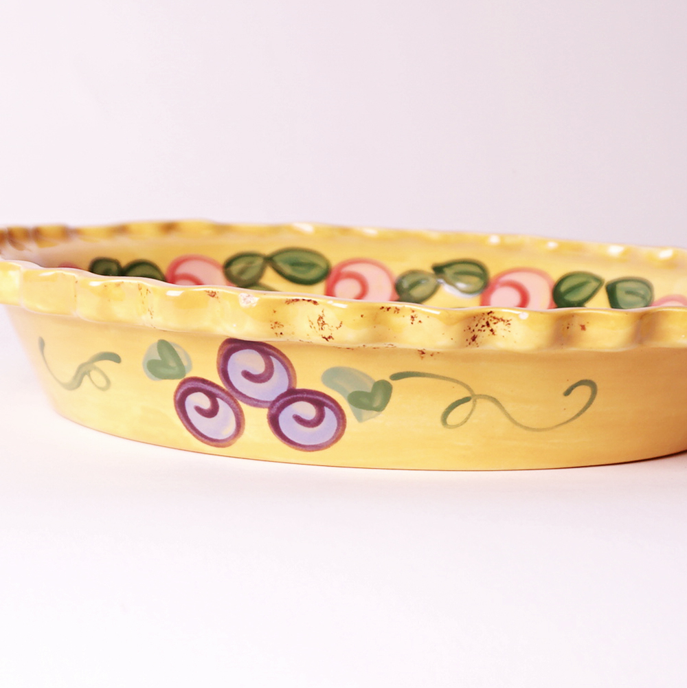 Colorful Hand Decorated Floral Serving Dishes