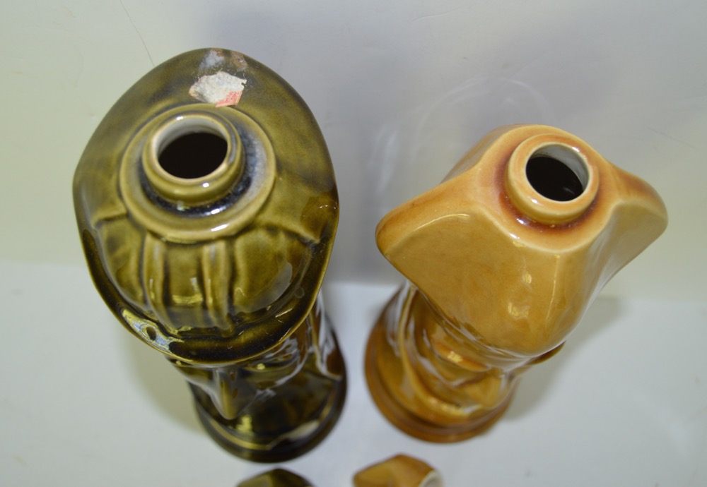 Vintage Old Crow "Chessmen Ceramics" Series Decanters