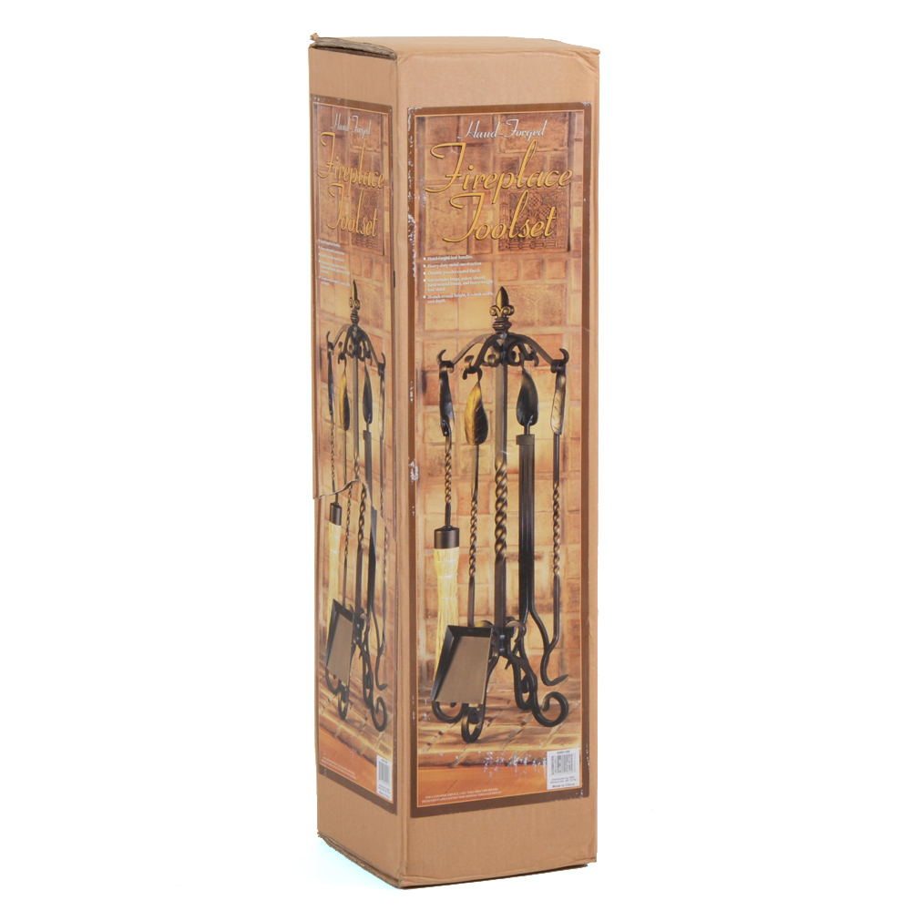 Hand-Forged Fireplace Toolset