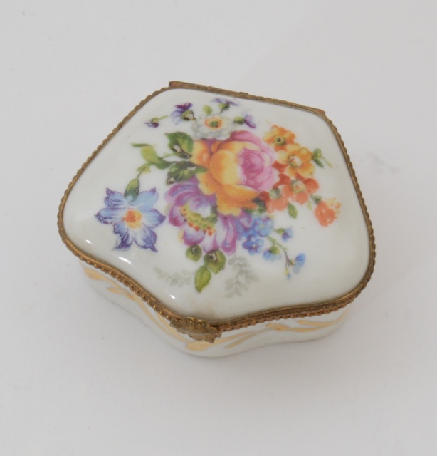 Limoges Hand Painted Trinket Box