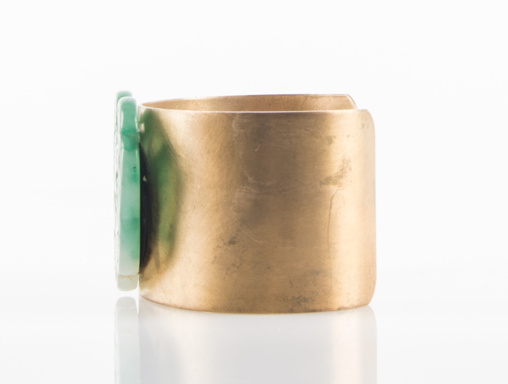 Gold Tone Cuff with Asian Inspired Carving