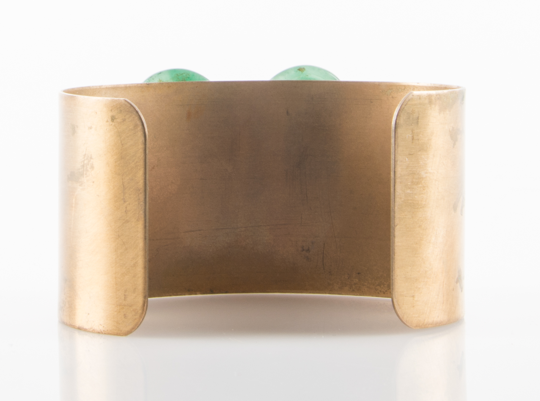 Gold Tone Cuff with Asian Inspired Carving