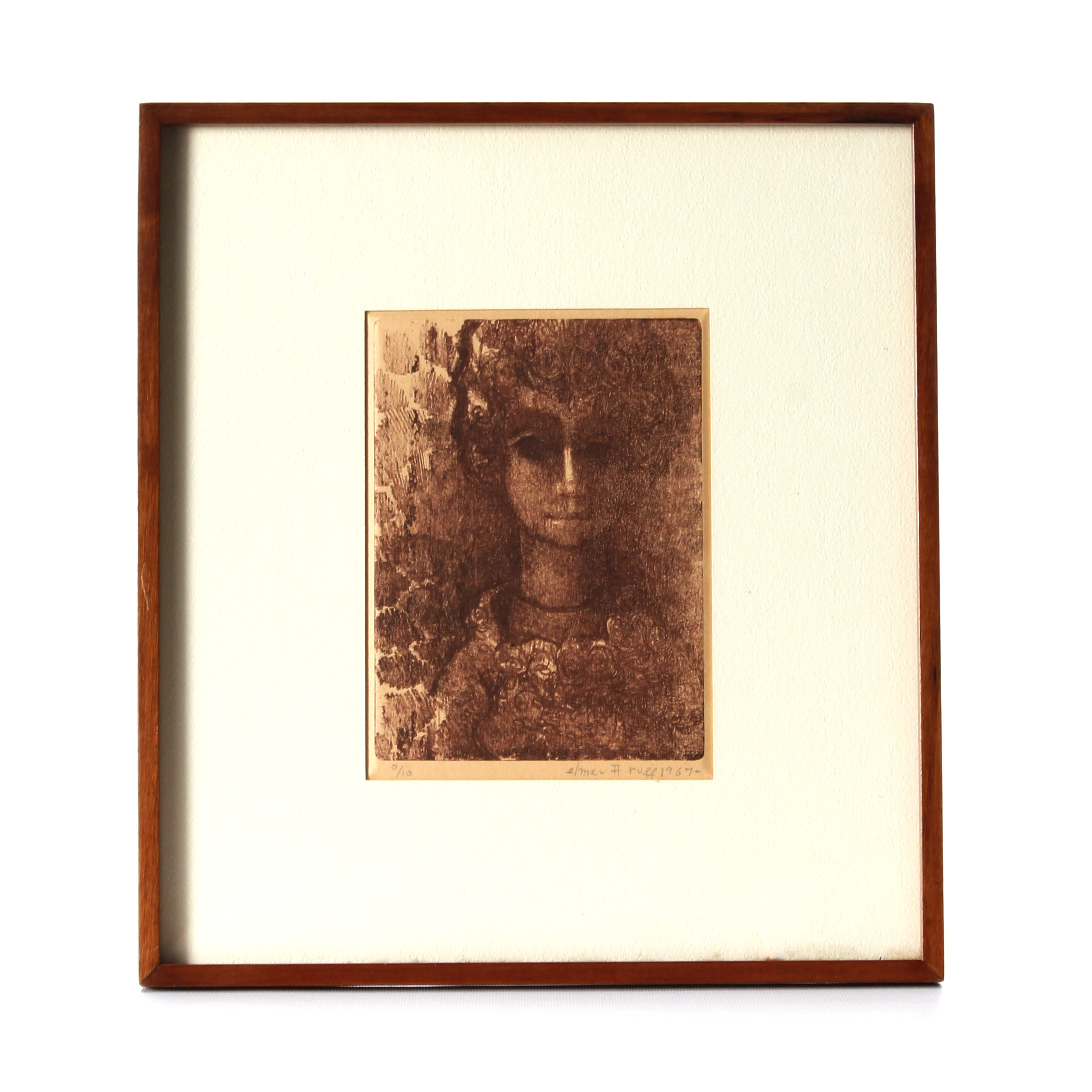 Original Elmer Ruff Pen Sketch and Engraving