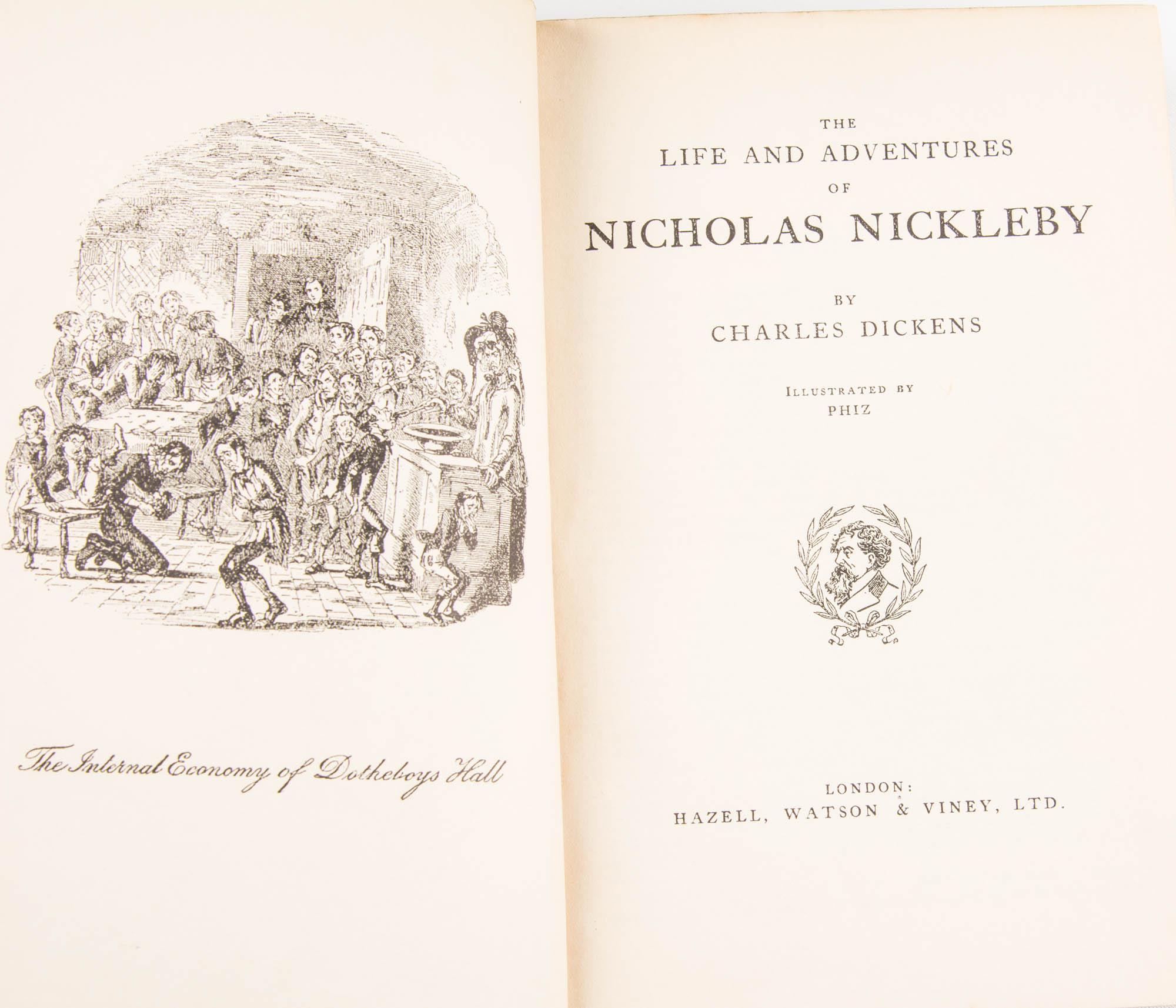 Collection of Antique Books Including "Nicolas Nickleby"