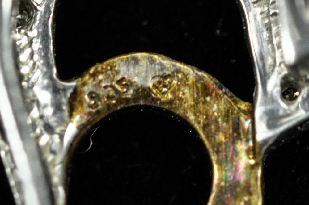 Sterling Silver and Gold Plated Heart Shaped Diamond Pendant