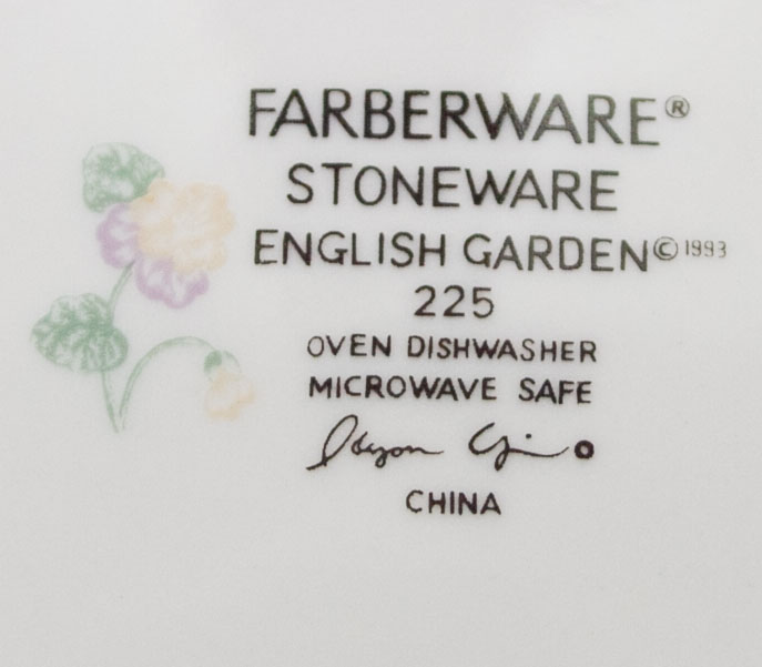 Farberware Stoneware "English Garden" Dinnerware