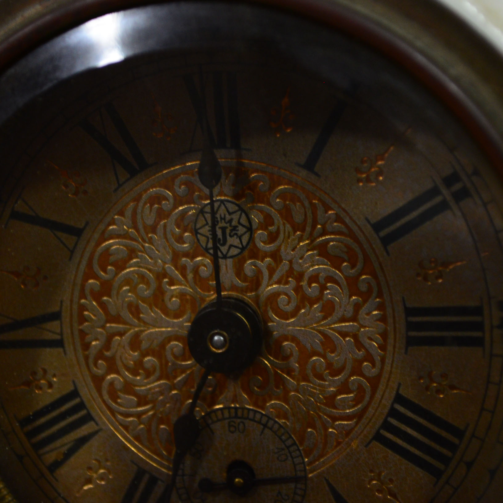 Antique Junghaus Porcelain Mantel Clock