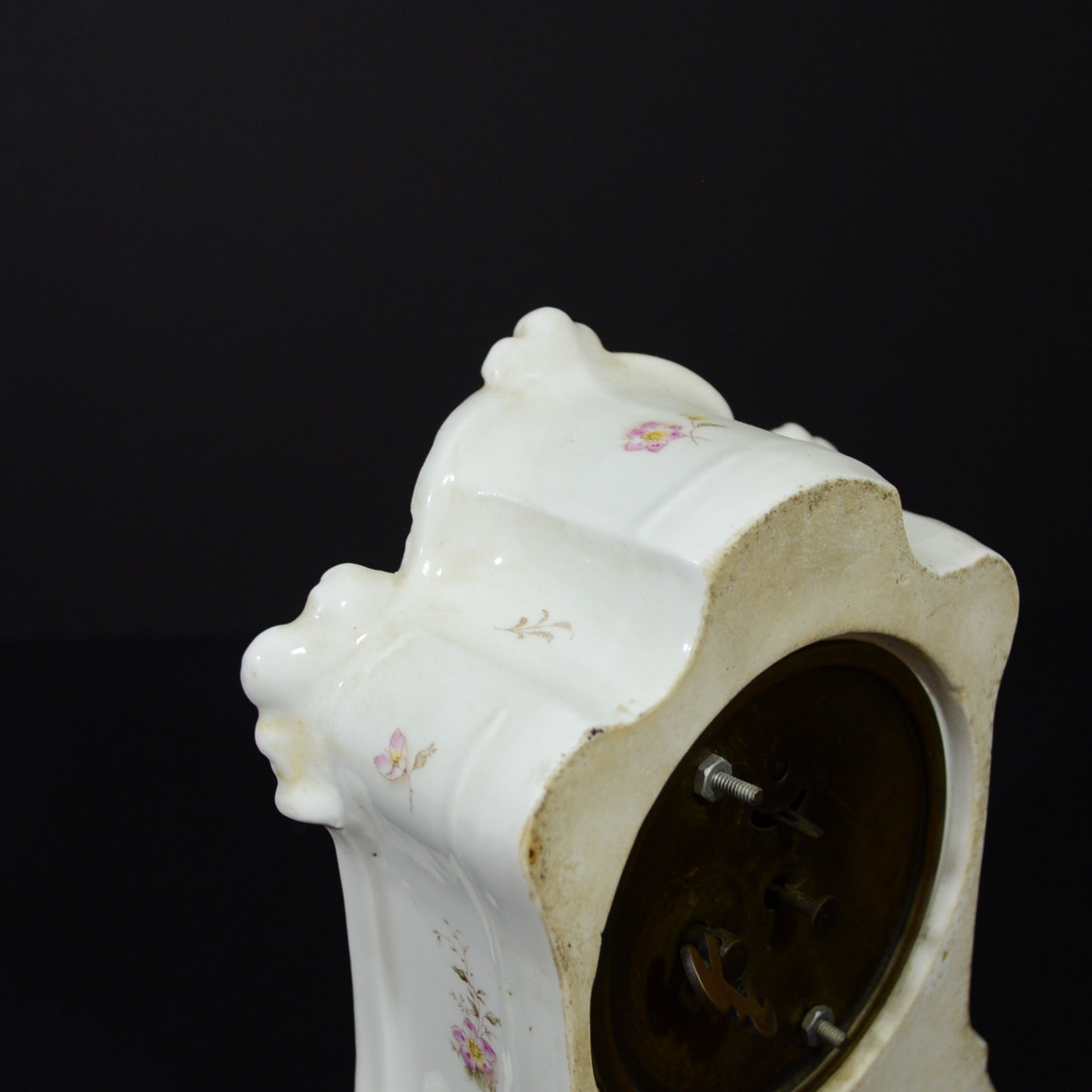 Antique Junghaus Porcelain Mantel Clock