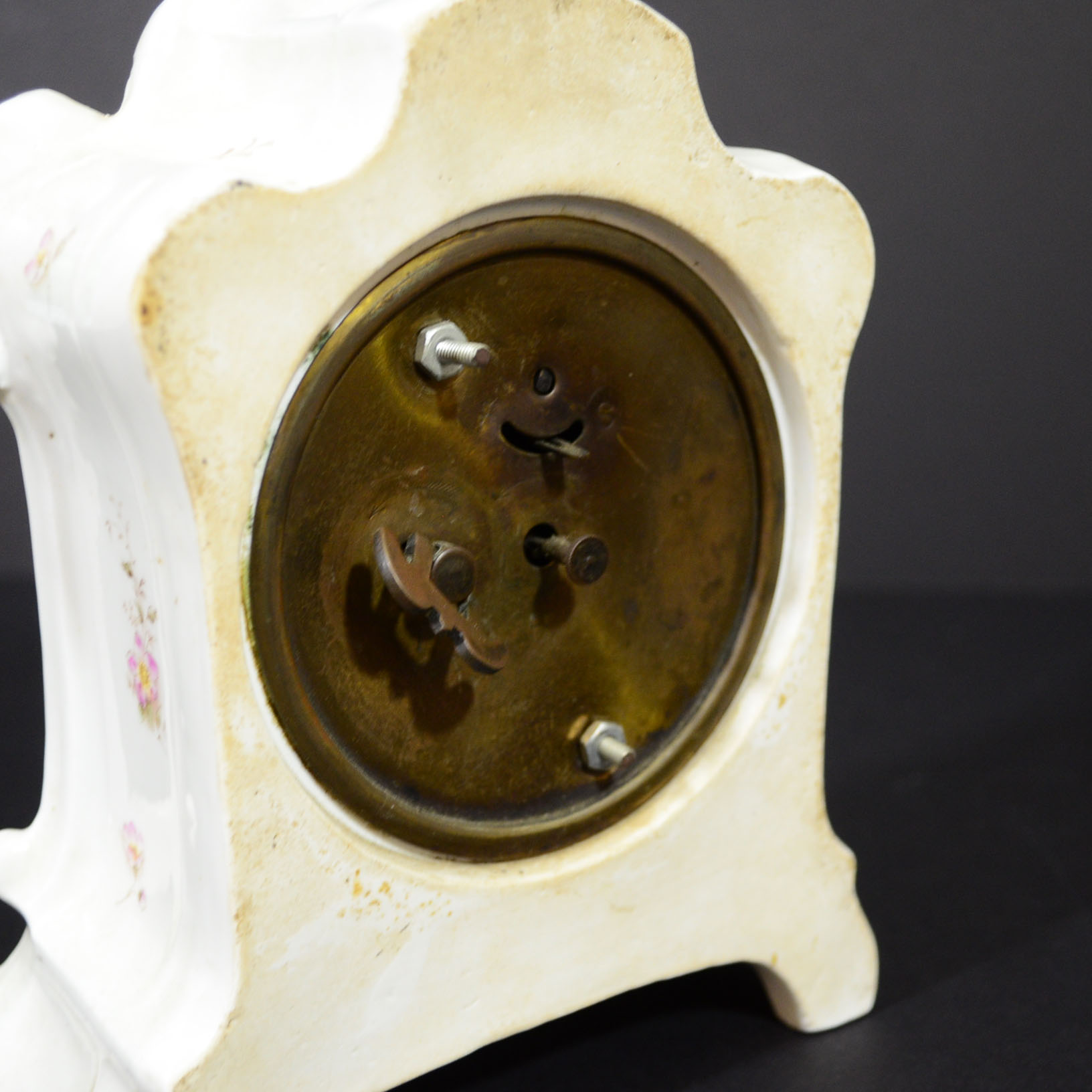 Antique Junghaus Porcelain Mantel Clock