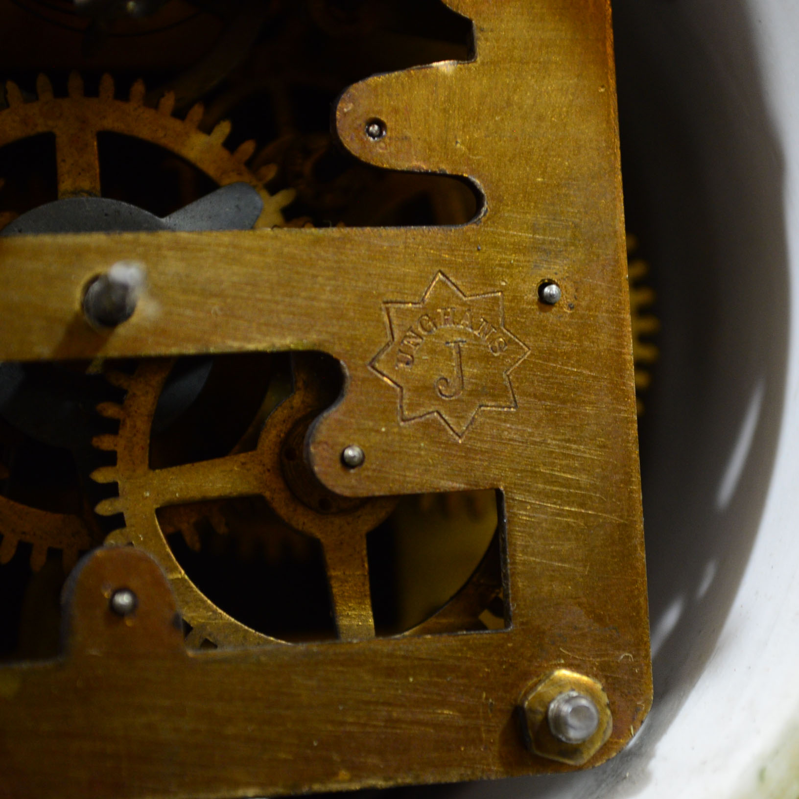 Antique Junghaus Porcelain Mantel Clock