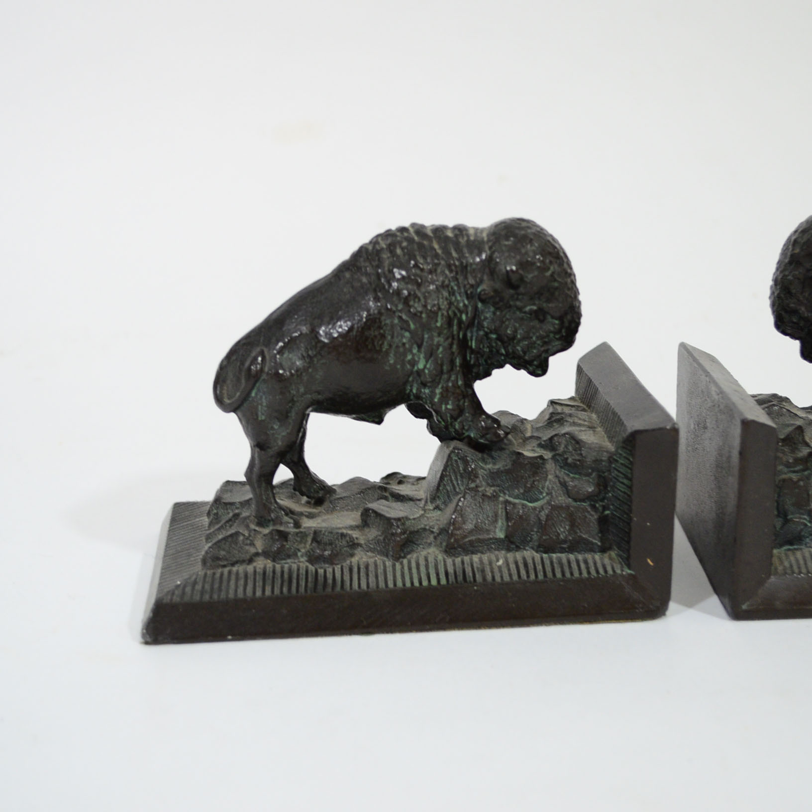 Pair of Bison Cast Iron Bookends