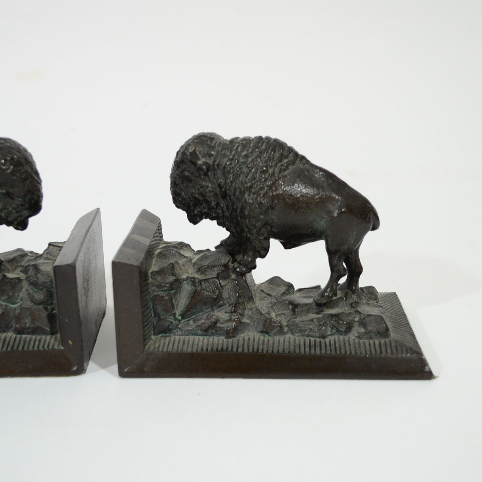 Pair of Bison Cast Iron Bookends