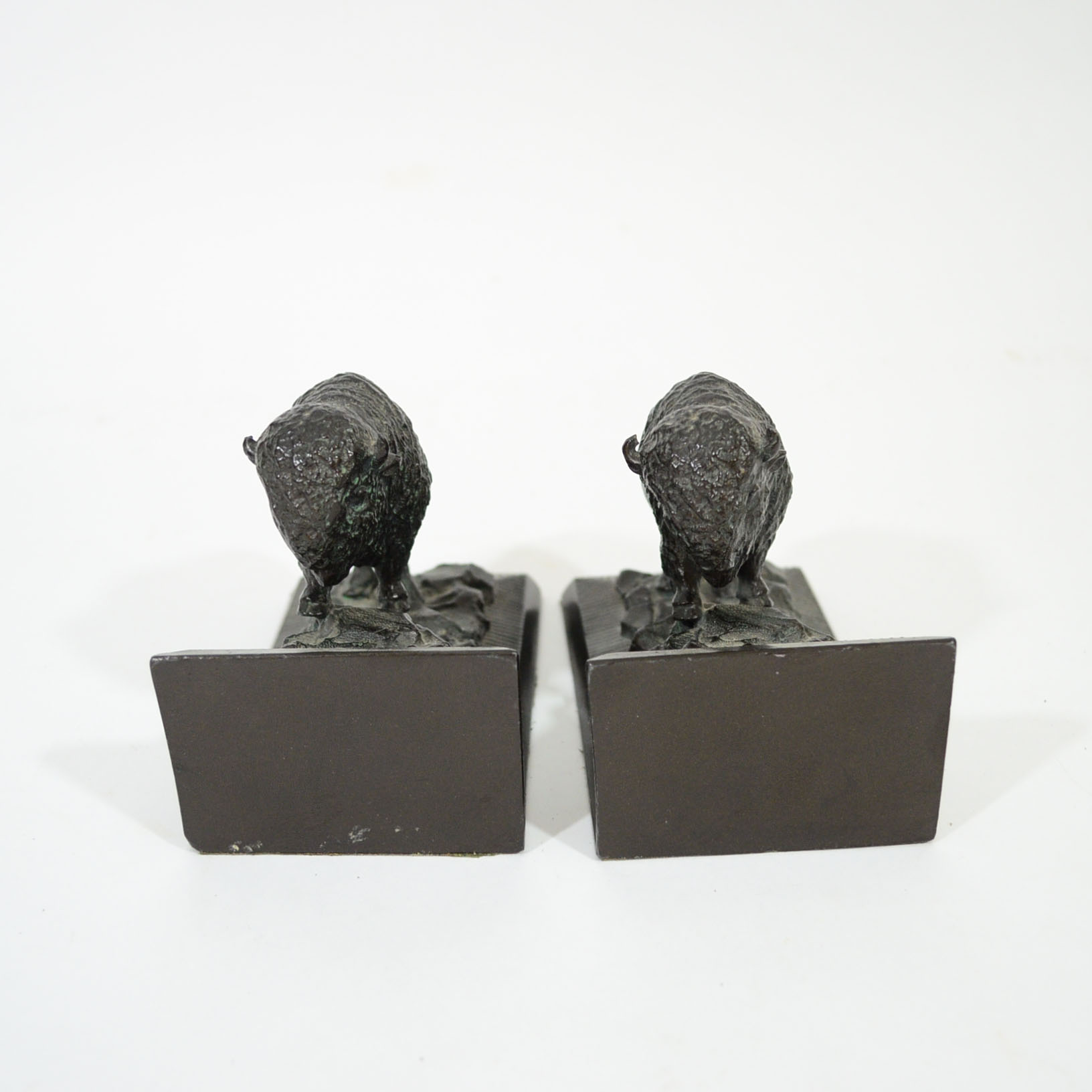 Pair of Bison Cast Iron Bookends
