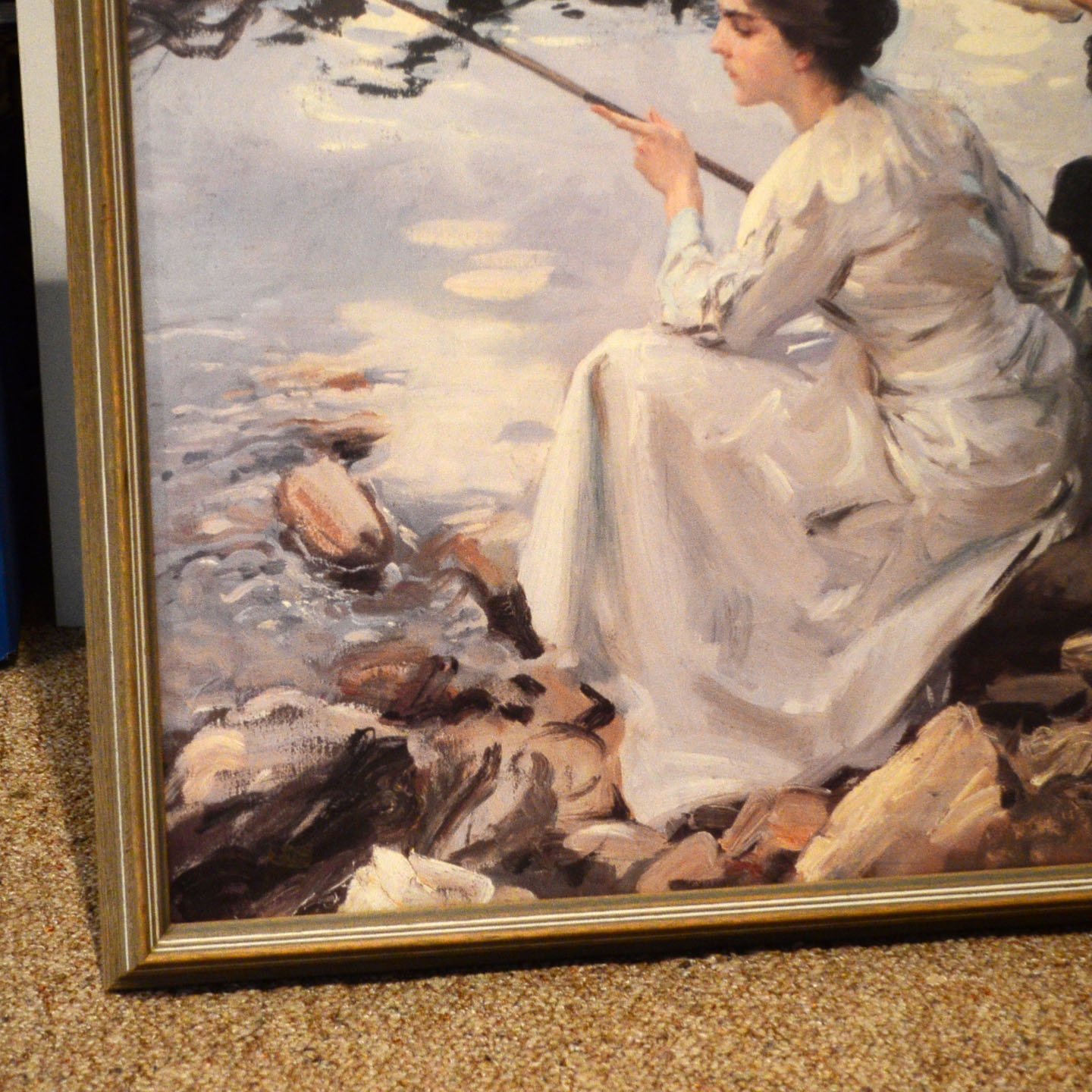 John Singer Sargent "Two Girls Fishing" Framed Gilcee Print