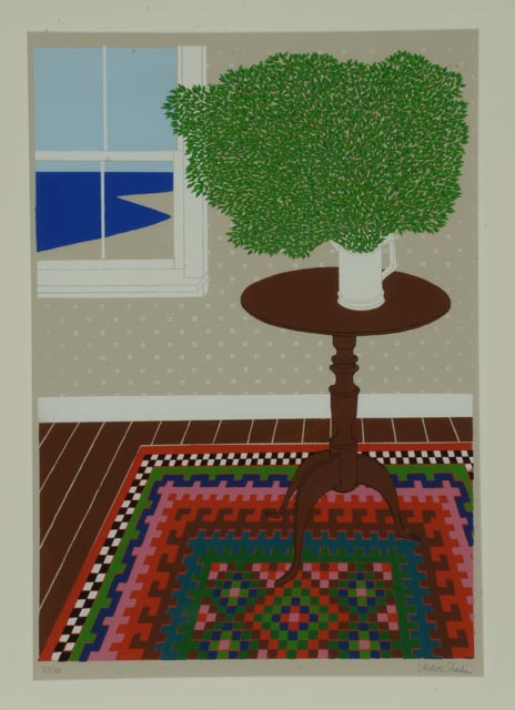 Judith Shahn Original LE Serigraph "Interior with Green Leaves"