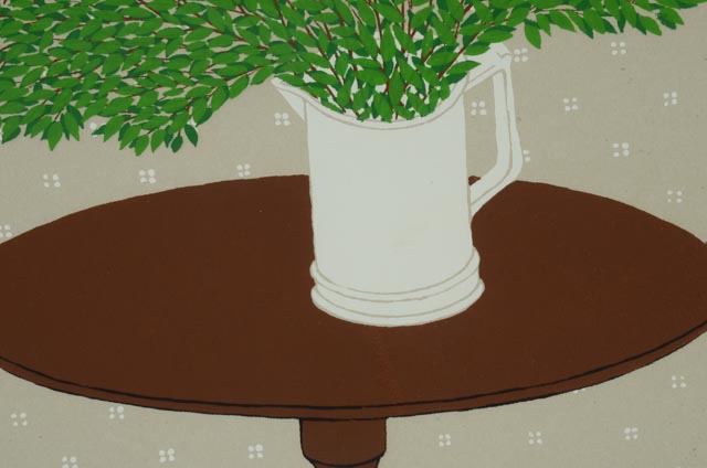 Judith Shahn Original LE Serigraph "Interior with Green Leaves"