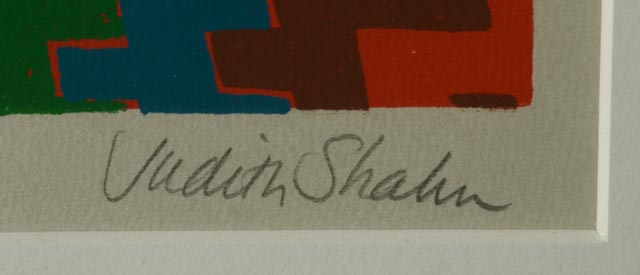 Judith Shahn Original LE Serigraph "Interior with Green Leaves"