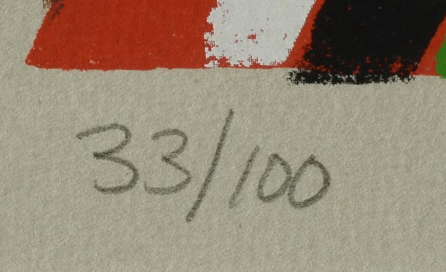 Judith Shahn Original LE Serigraph "Interior with Green Leaves"