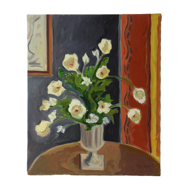 Roland Huston Original Acrylic on Canvas Floral Still Life