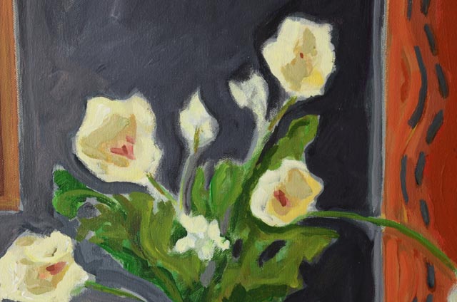 Roland Huston Original Acrylic on Canvas Floral Still Life