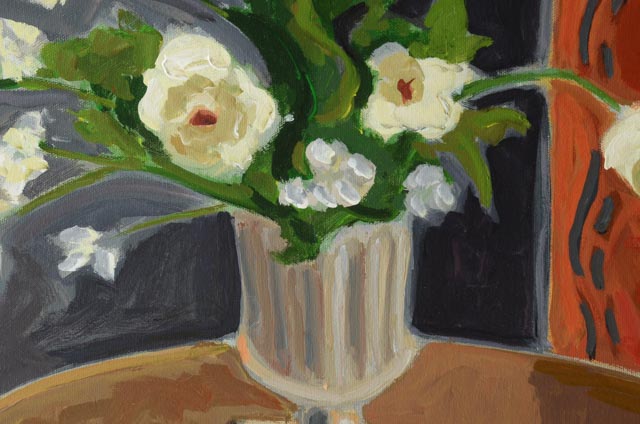 Roland Huston Original Acrylic on Canvas Floral Still Life