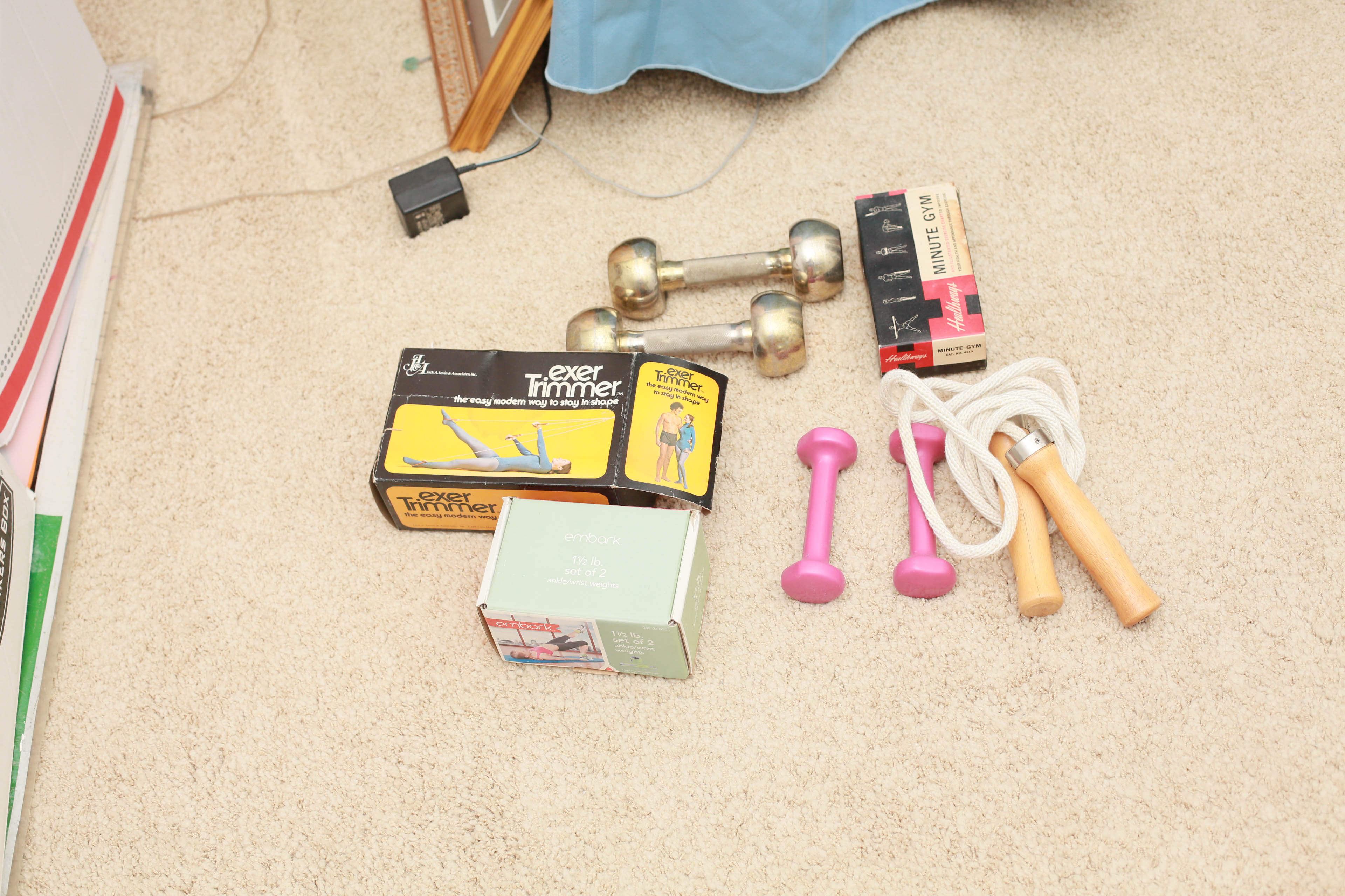 Vintage Columbia 100 Exercise Bike and Workout Accessories